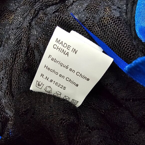 Shirley of Hollywood Intimates New Lace Net Black And Blue Nighty Lingerie Set - Picture 6 of 11